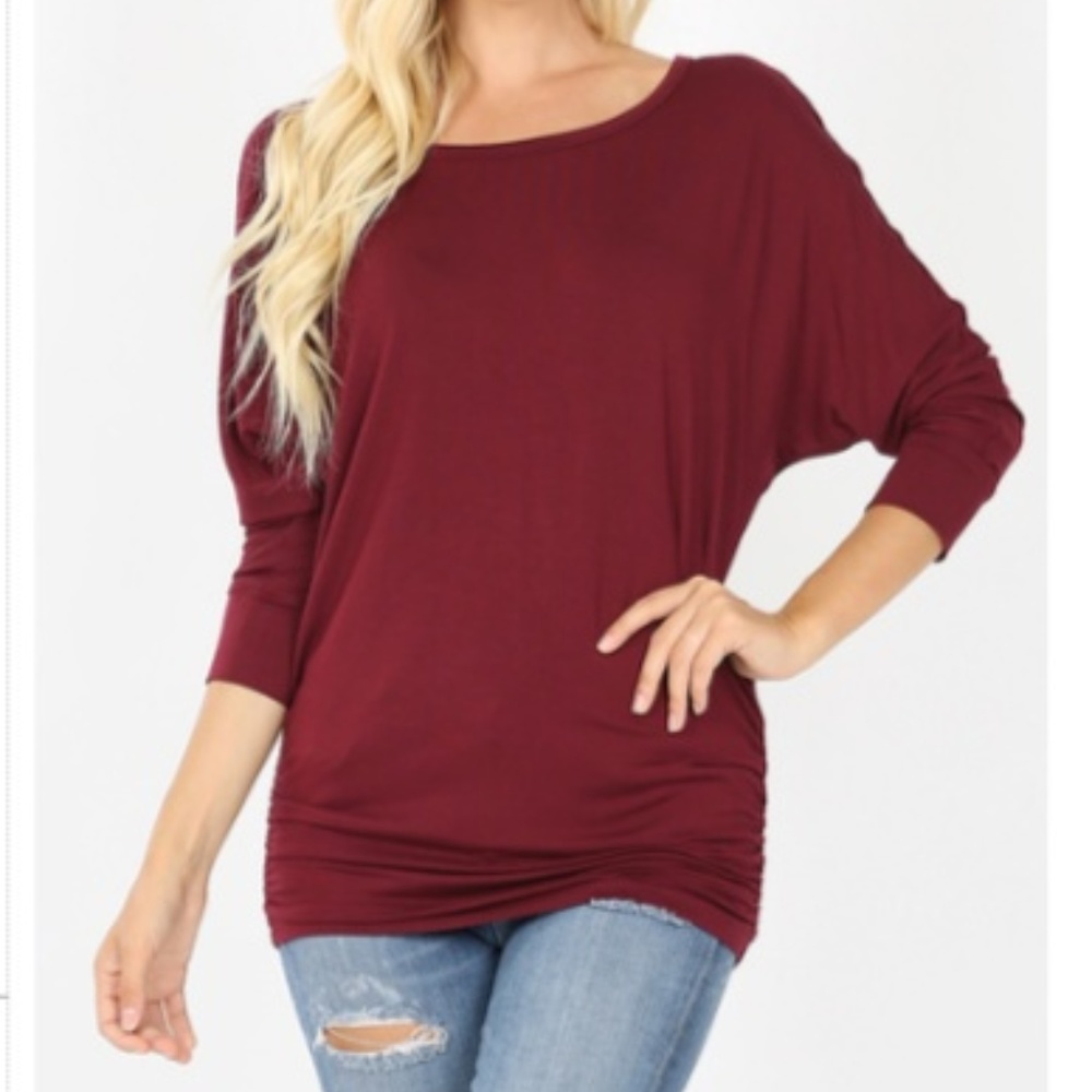 Zenana Dolman- Dark Burgundy- Size 3x